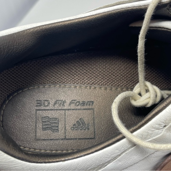 Adidas Tour 360 LTD Golf Shoes Mens 10.5 White Brown Leather Soft Spikes Lace Up - Picture 16 of 16